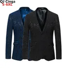 Цвет синий, черный; Большие размеры костюм куртка для Для мужчин v-образный вырез на одной пуговице Блейзер Пальто Для Свадебная вечеринка Для мужчин s Slim Fit Куртка Большой Размеры Jaqueta S-5XL 6XL