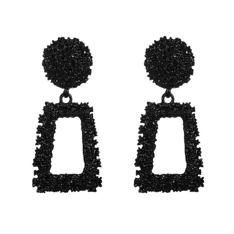 Black Alloy Geometric Earrings for Women Statement Wild Designed Boho Vintage Jewelry Girl Fashion Accessories Wholesale | Украшения и
