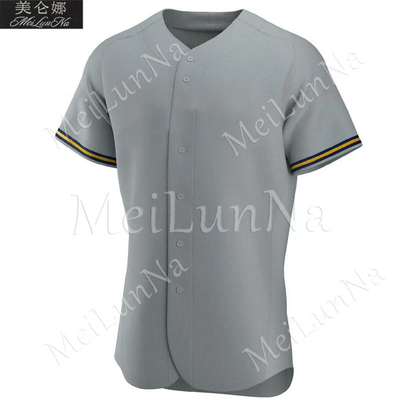Мужская бейсбольная Джерси Christian Yelich Orlando Arcia Keston Hiura ryан Braun Ben Oglivie Robin Yount Molitor Milwaukee