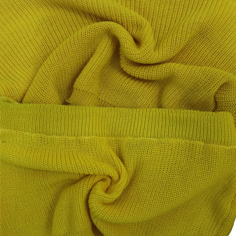 Женский вязаный комплект из 2 предметов укороченный топ с длинными рукавами и