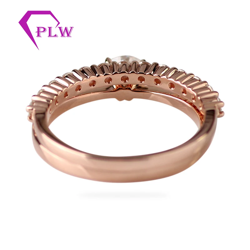5 мм лабораторный алмаз обручальное кольцо Набор круглой огранки 14 к розовое