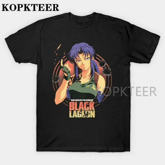 Женская футболка с принтом в виде Черной лагуны и манги летняя размера