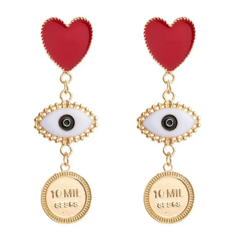 Висячие масляные серьги цинковый сплав многослойный тип сердца для женщин