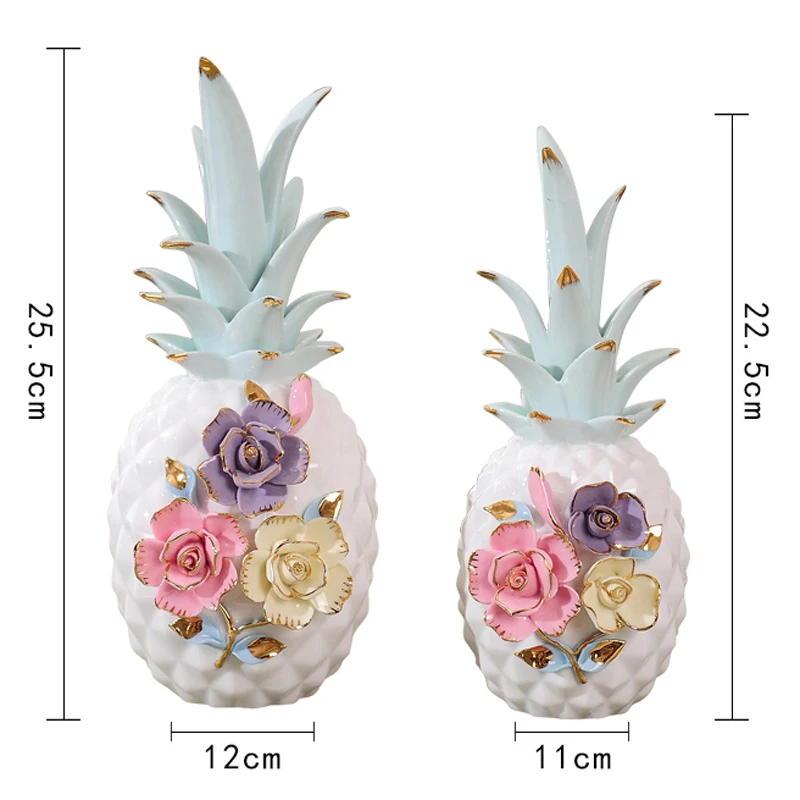 

Handcrafted Porcelain Pineapple Statues Decorative Fruit Figurines Table Desk Ornaments Collectible Art Modern Home Office Decor
