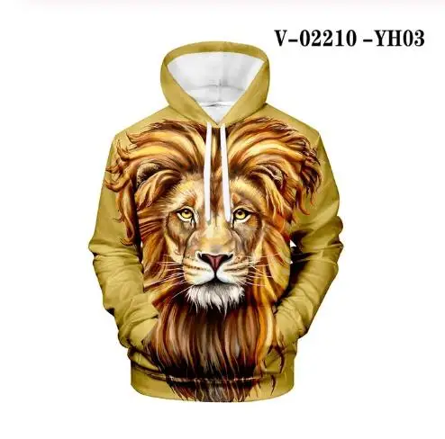 

2020 new animal series lion 3D printed hoodie men and girls street sweatshirt clothing 3D autumn lion pattern pullover clothes