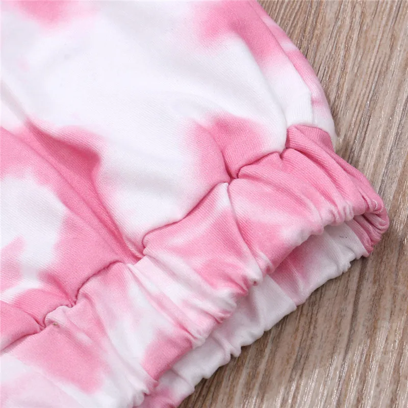 

Autumn Toddler Newborn Baby Girls Clothes Set Tie Dye Print Short Sleeve T shirt Tops+Shorts Children Sportwear Cotton Outfits