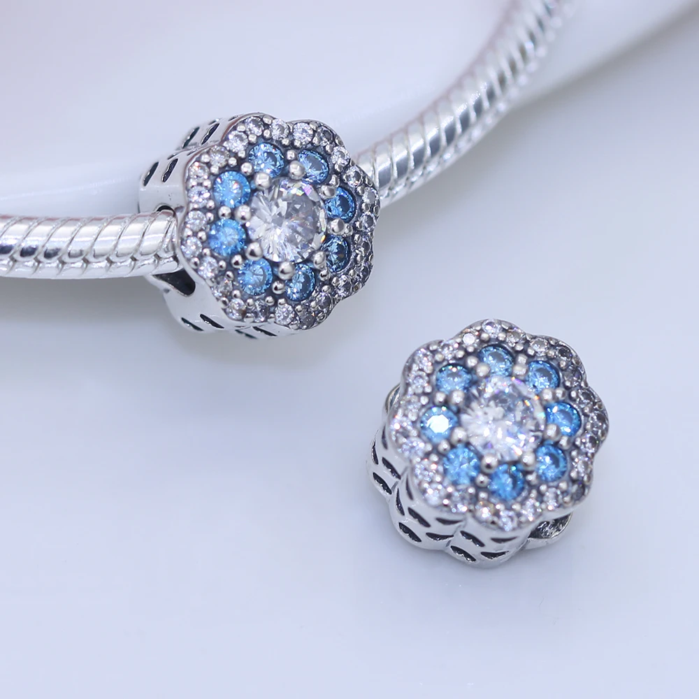 

Fit Original Pandora charms bracelet beads S925 sterling silver Crystal flower beads female fashion jewelry