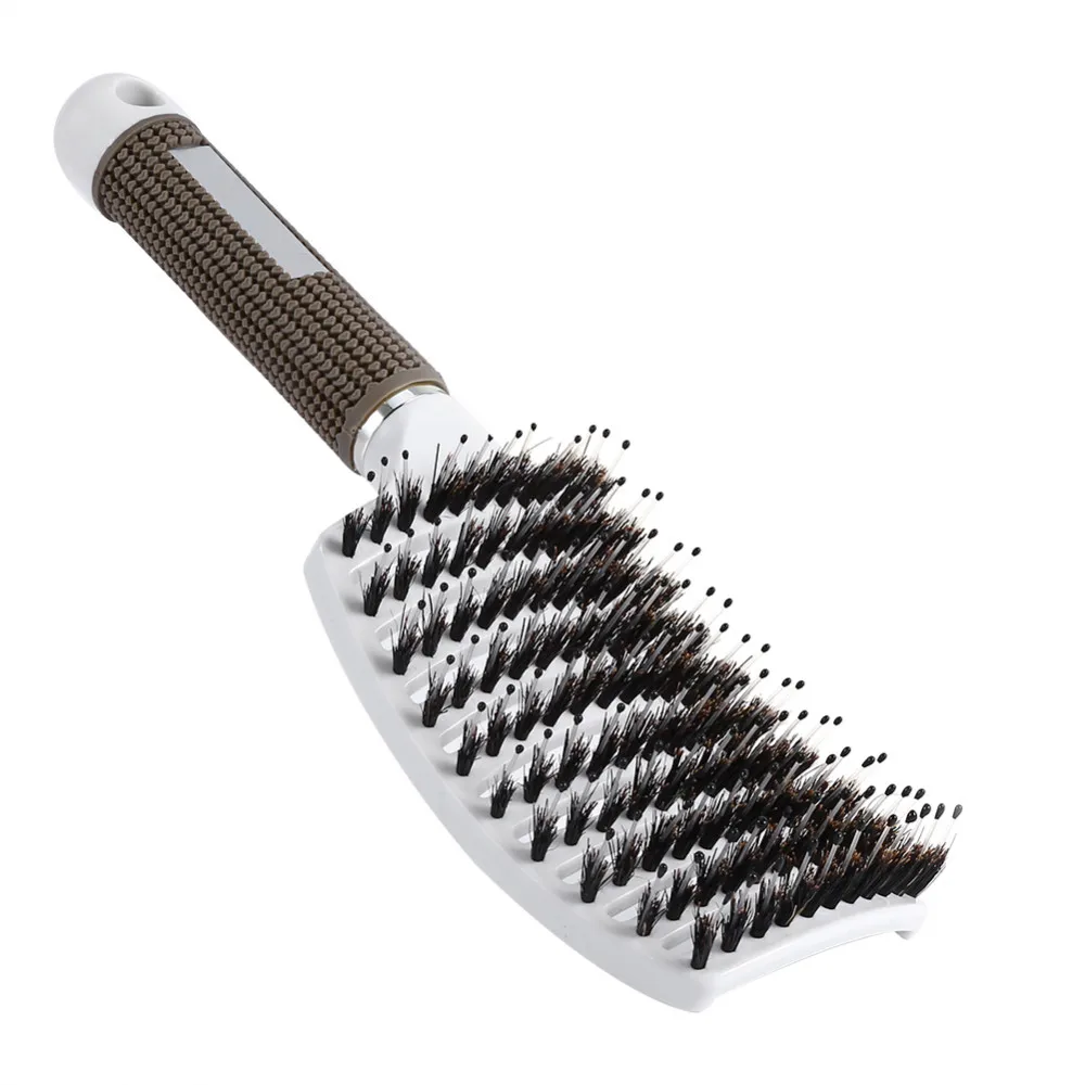 Щетка для волос массажная расческа головы нейлоновая щетка с резиновой ручкой