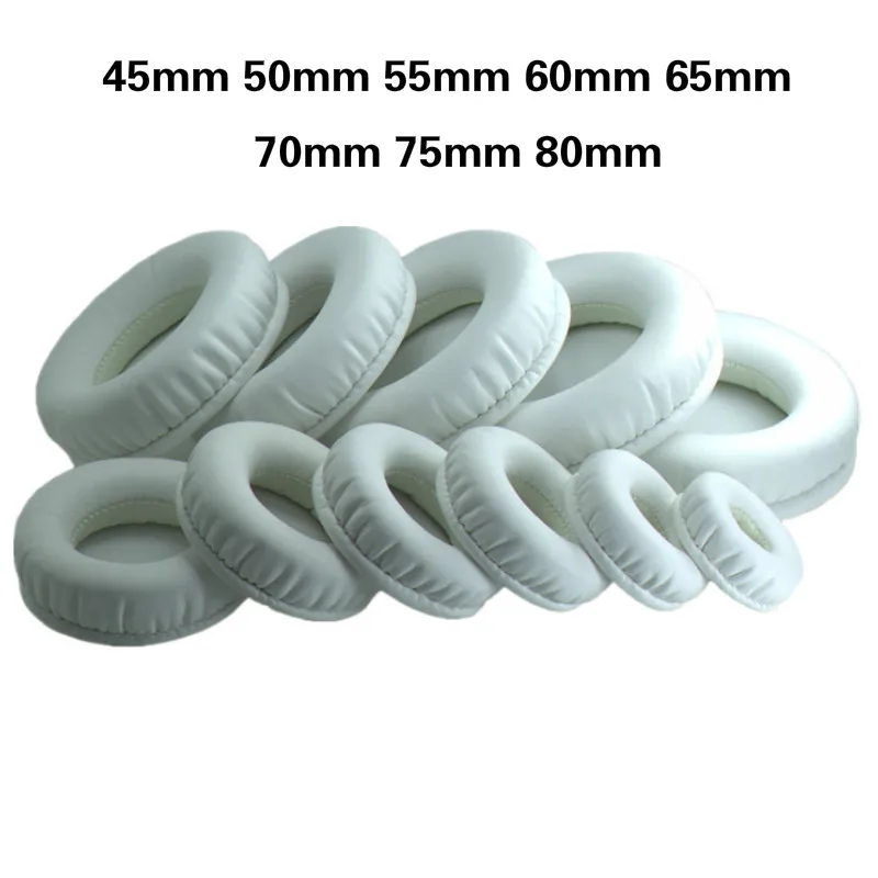 

Universal Replacement Earpads 45mm 50mm 60mm 65mm 70mm 75mm 80mm White Protein Skin Memory Foam Ear Pads Cushions for Sony ATH