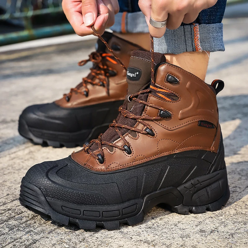 

Winter Men's casual boots work safety boots anti-puncture shoes men's safety shoes classic combat ankle boots men's Warm sport
