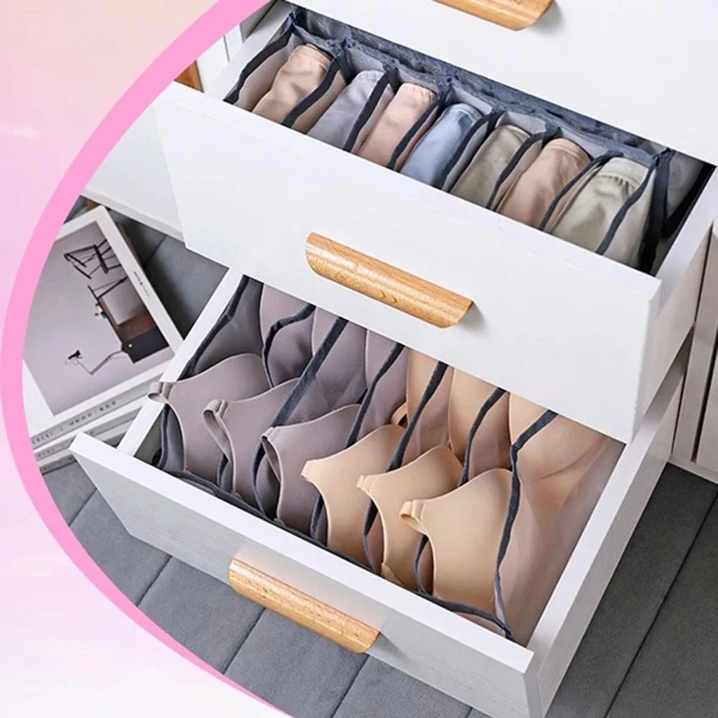 

Underwear Storage Box With Compartments Socks Bra Underpants Organizer Drawers Bra Storage Box Foldable Drawer Closet Organizer