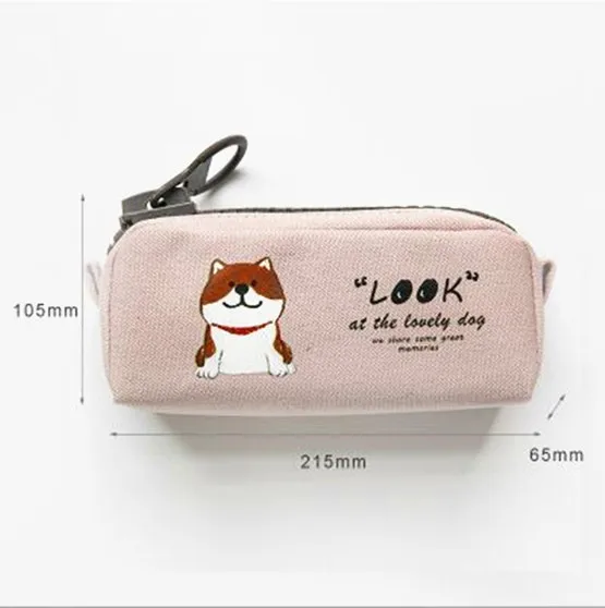 5 Fashion PU leather Pencil Case Korean Canvas Cute Kawaii Pen Bag Big capacity pencil Pouch School Stationery Gift - Цвет: 5