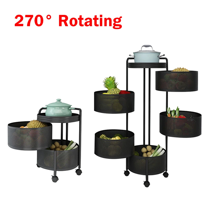 Бытовой вращающийся органайзер для хранения полка многоярусная корзина