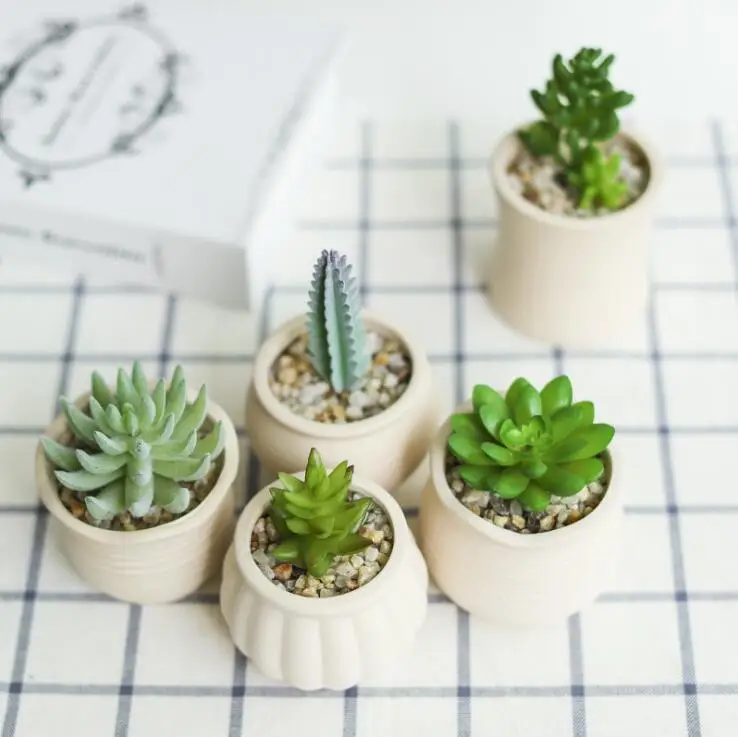 

Home Office Desktop Small Flower Pots Grey Round Plant Pot Mini Ceramic Plant Holders Succulents Cactus Planters Flower Pots