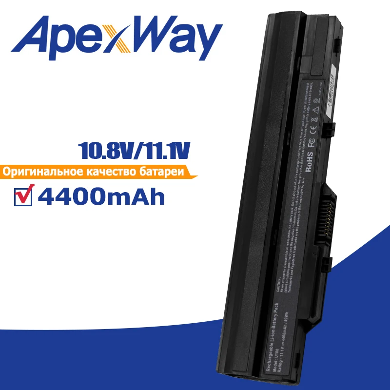 Черный аккумулятор для Msi 4400 мАч BTY-S11 X100 BTY-S12 Akoya Mini E1210 Wind U100 U90 Wind12 U200 U210 U230 черный |