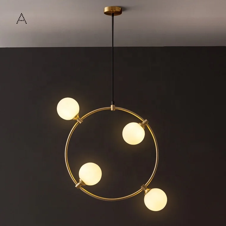 Современная круглая стеклянная Потолочная люстра светодиодный светильник в