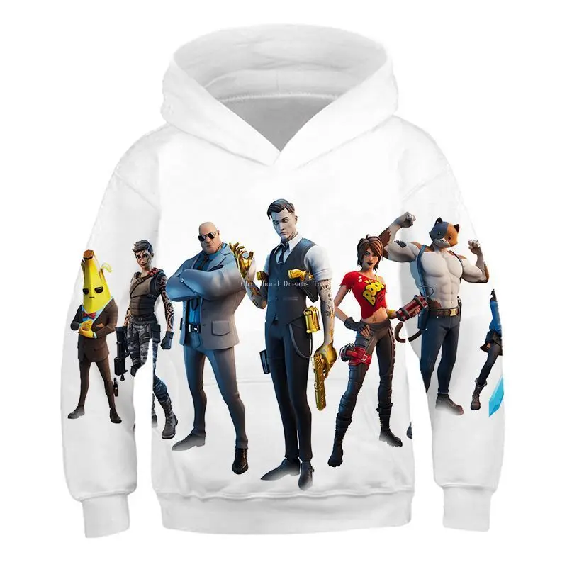 Толстовки с капюшоном 3D Fortnite для девочек подростков аниме одежда мальчиков