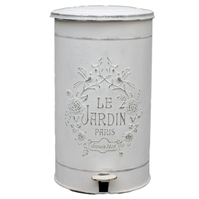 

Retro Creative trash can outdoor stainless steel Large capacity trash can foot pedal cubo de basura household items BS50TC