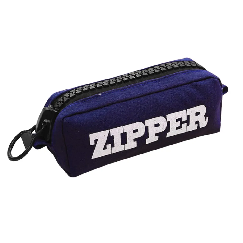 Zipper Pen Bag Large Capacity Simple Canvas Pencil Case Pencil Case Pencil Bag Storage Plumier Scolaire Rangement