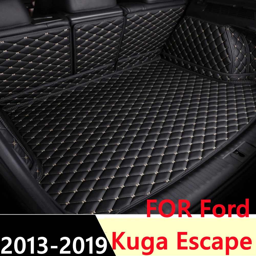 

SJ Custom Fit Full Set Waterproof Car Trunk Mat AUTO Tail Boot Tray Liner Cargo Rear Pad Cover For Ford Kuga Escape 2013 14-2019