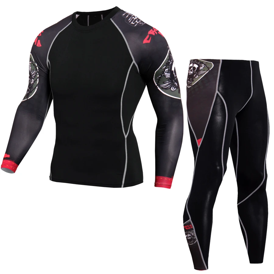 

Summer Breathable Motorcycle Tight Long Tops & Pants Motorcycle Jacket Quick Dry Base Layer Motorcycle Suit Running T-shirt Set