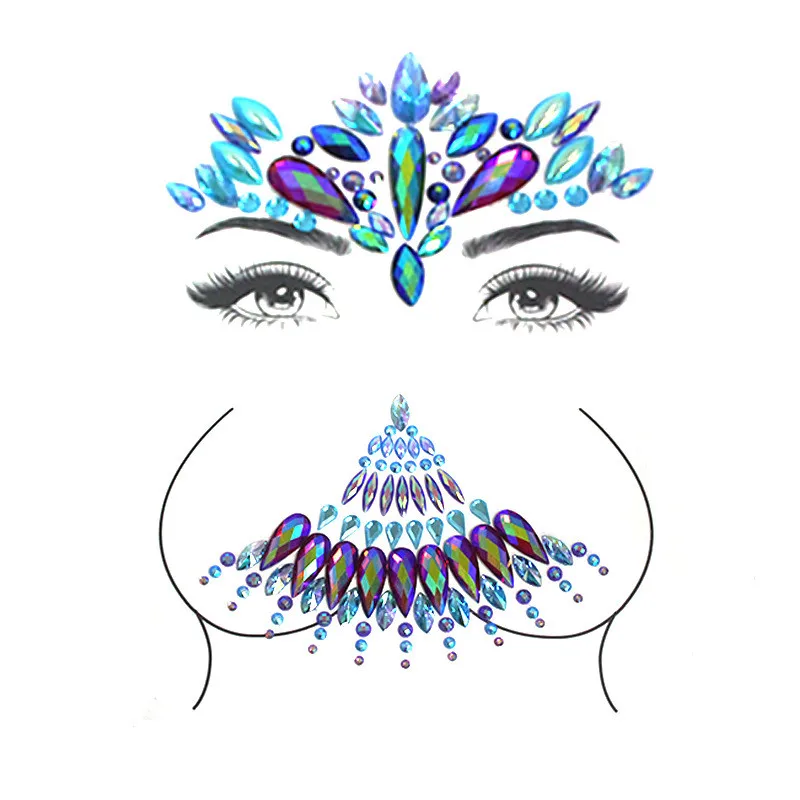 Модные 3D женские украшения Наклейка на грудь флэш-тату лицо наклейка s Временные