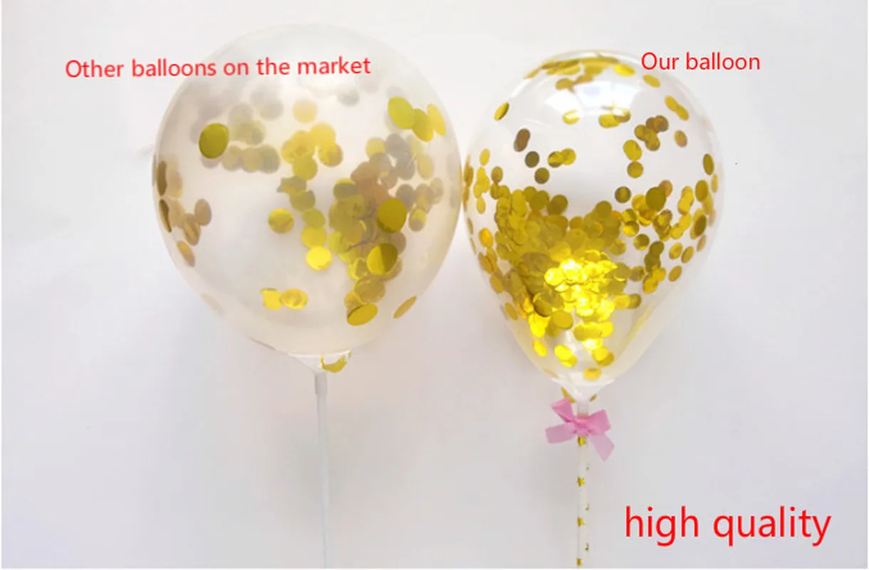 1 шт. Топпер для торта украшение шар в горошек с конфетти бумажной лентой