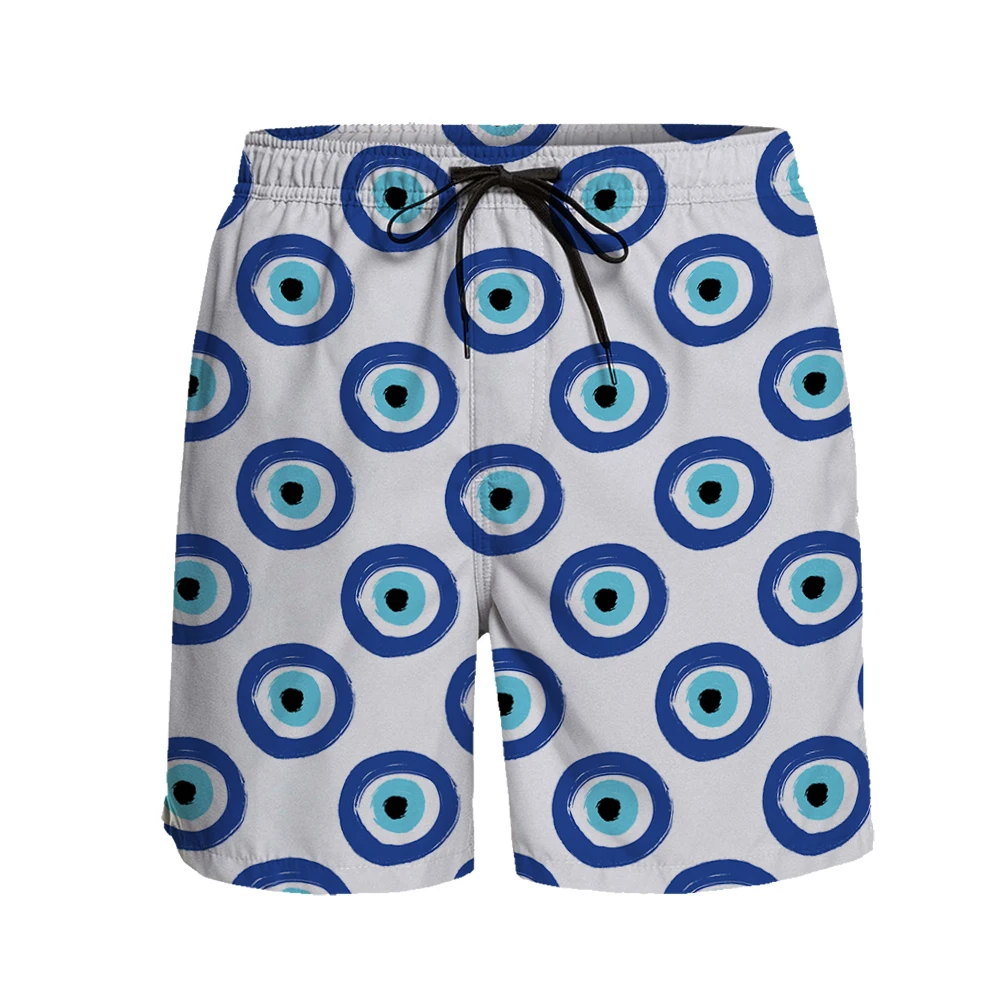 

Men's Shorts Turkish blue eyes Pattern Printing Breathable Quick Dry Surfing Motion Pants Running Beach Pants Swimming Trunks