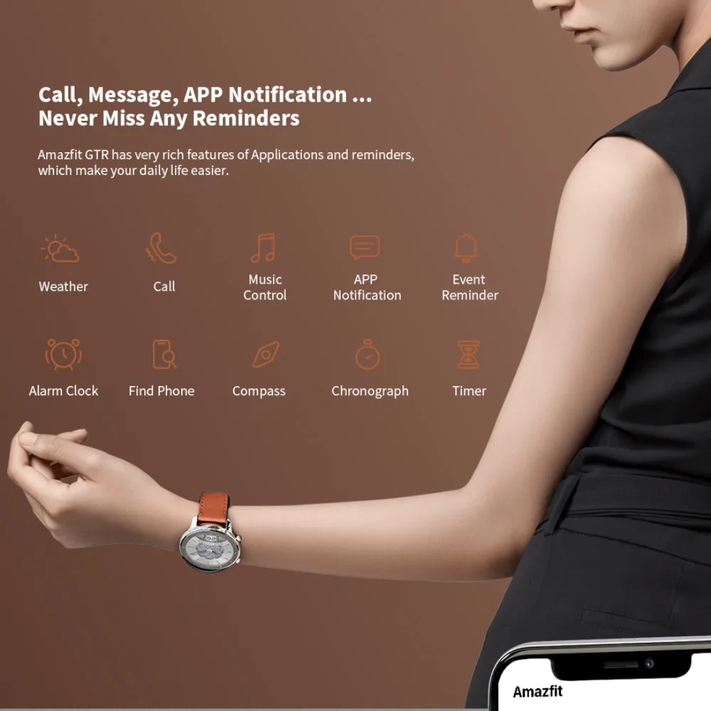 Фото Оригинал Huami Amazfit GTR 47 мм 42 Смарт часы AMOLED экран 5ATM водонепроницаемый gps ГЛОНАСС 12 Оригинал Huami Amazfit GTR 47 мм 42 Смарт часы AMOLED экран 5ATM водонепроницаемый gps ГЛОНАСС 12