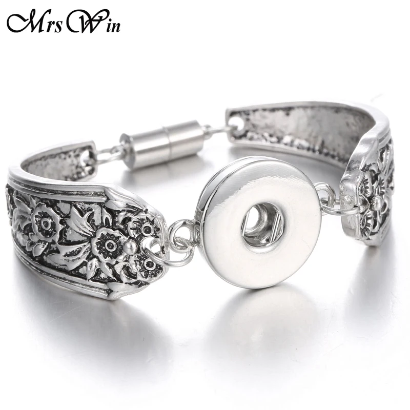 Серебряный цвет браслет с украшением в виде кнопки 18 мм ювелирные изделия 19 видов