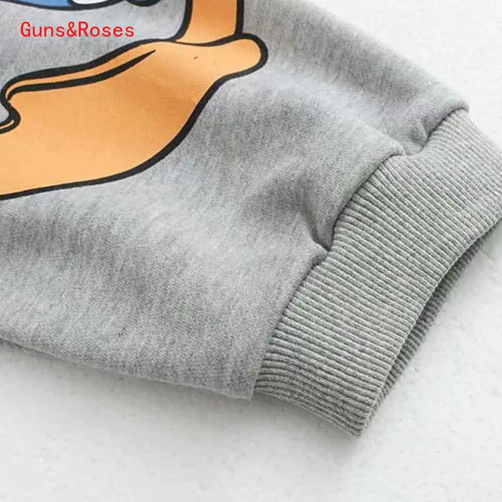 

Women Tee Shirt Cartoon Print Sweatshirt Contrast Color O-Neck Pullover Long Sleeve Harajuku Streetwear Tops Anime Hoodie