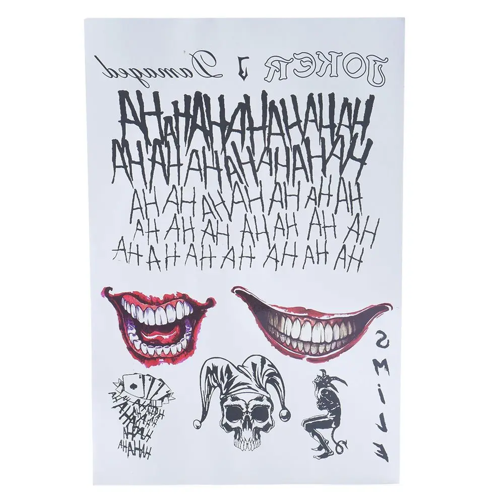 Личность 2021 ужас временные реалистичные татуировки ручка татуировка клоуном