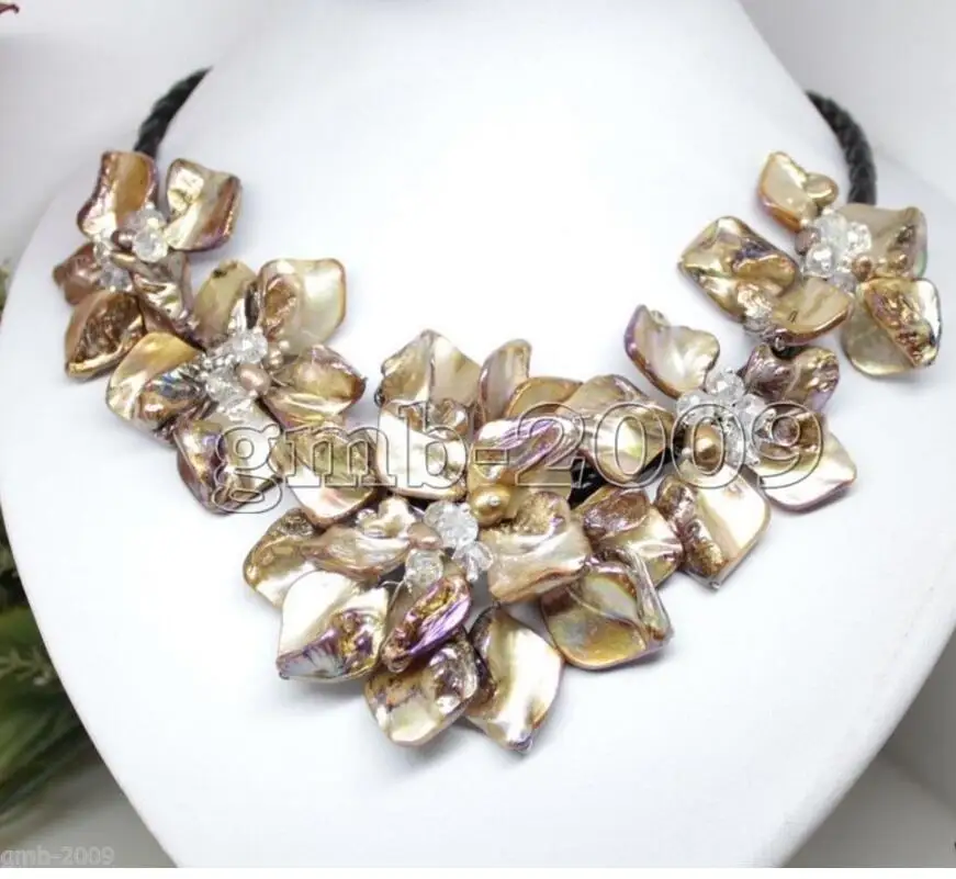 Ювелирные изделия 8 цветов тканый Желтый корпус 5 жемчужный кристалл черный