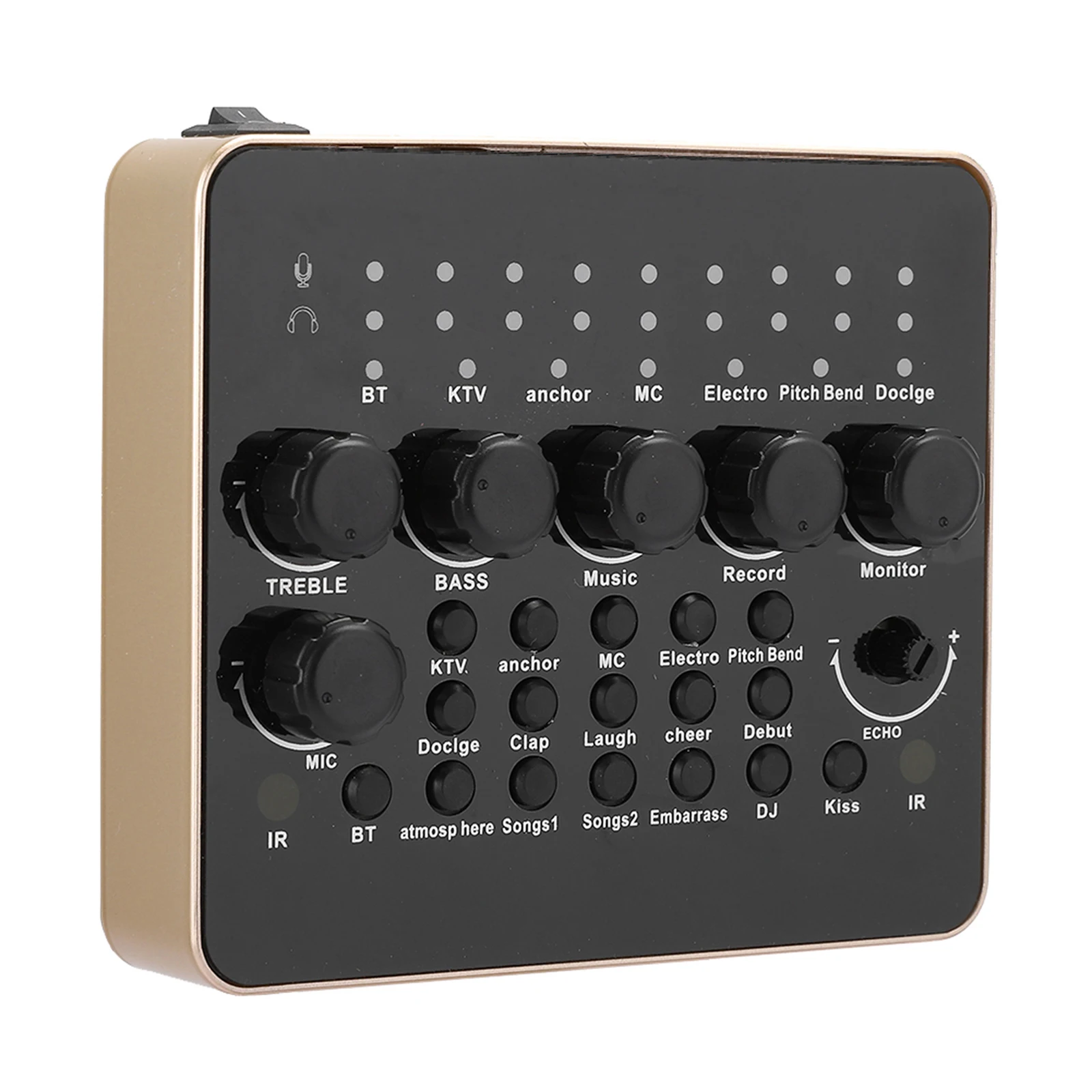

V10 Live Broadcast Sound Card Karaoke Audio Mixer With 1200mAh Built-In Lithium Battery For Mobile Phone Live Broadcast 2021