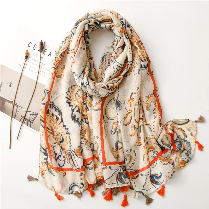 

Luxury Bright Women Scarf Vintage Paisley Pattern Neckwear Female Office Foulard NEW [6863]