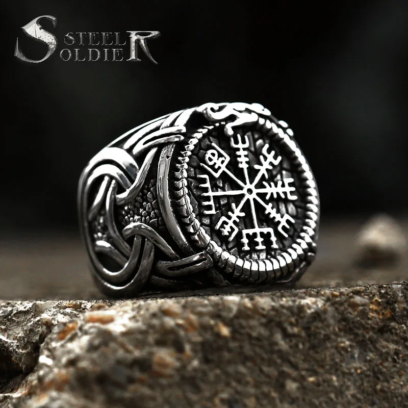 Сталь solider Viking кельтский Солнечный символ колеса кольцо Амулет из нержавеющей