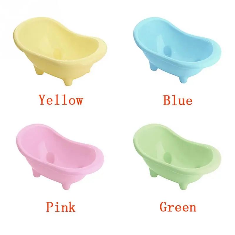 

1pc Cute Mini Small ABS Plastic Pet Hamsters Bathtub Bathing Small Mouse Bathroom Sand Bath Basin Toy Cage Decor