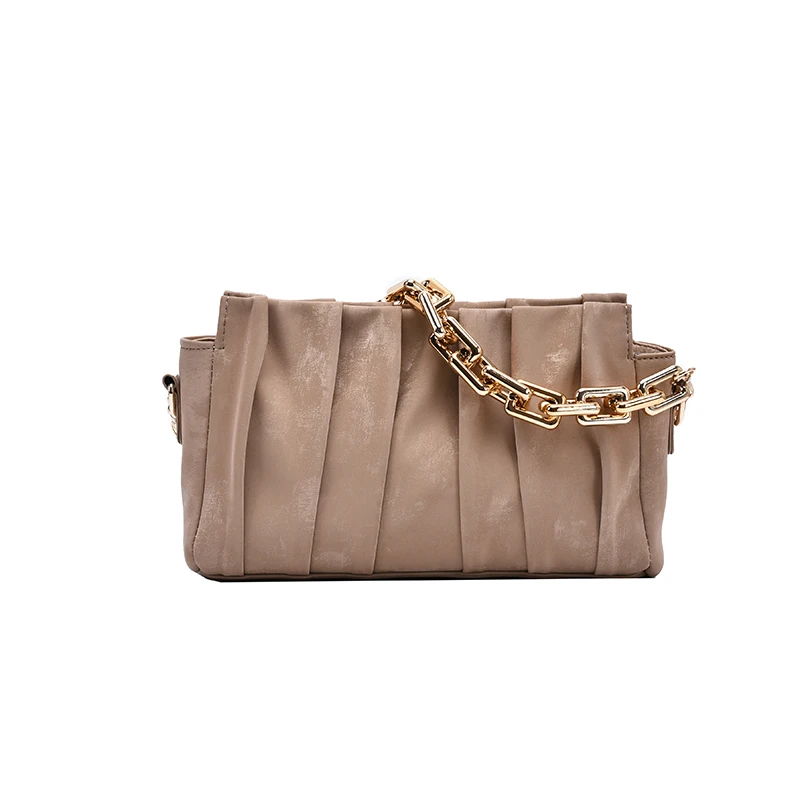 

Folds Design Small PU Leather Crossbody Bags for Women Fashion Trend Bag Chain Shoulder Handbags Female Travel Hand Bag