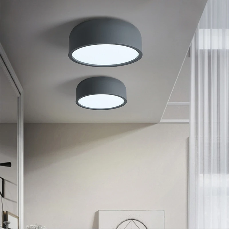 LED e27 round modern ceiling lamp fixture Nordic Home office living room bedroom aluminium lighting | Лампы и освещение