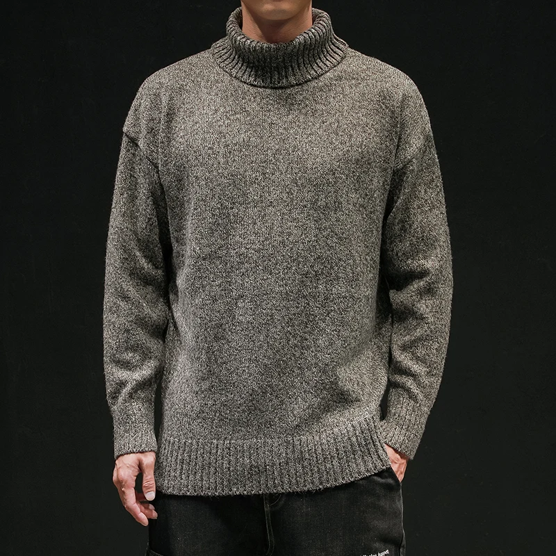 Свитера Осень/Зима мужская мода большой размер Водолазка пуловер мужской