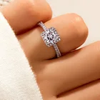 Модные элегантные обручальные кольца ZWC для женщин Серебряные Квадратные Кольца с фианитом парные кольца 2021 трендовые обручальные ювелирные изделия для невесты подарки