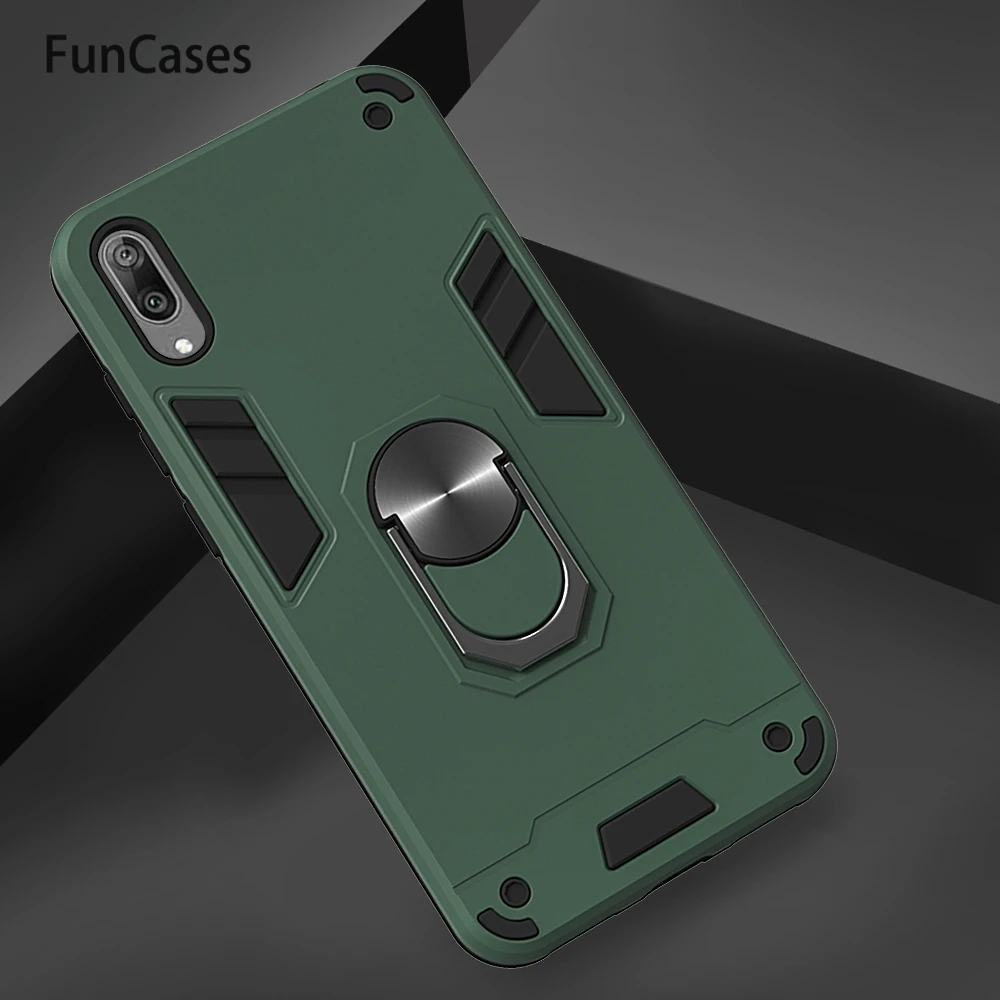 Роскошные Чехлы для Huawei Y6 2019 вращающаяся подставка ТПУ защитный чехол Honor 8A Pro Prime