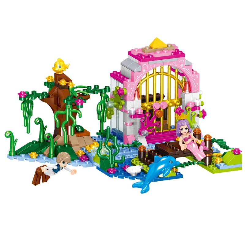 Друзья принцесса замок подводный дворец русалки строительные блоки кирпичи