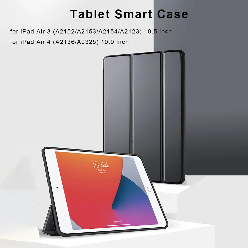 

Умный чехол для планшета iPad Air 3 10,5 дюйма, простой чехол-подставка из искусственной кожи для iPad Air 4, защитный чехол 10,9 дюйма, A2152 A2136