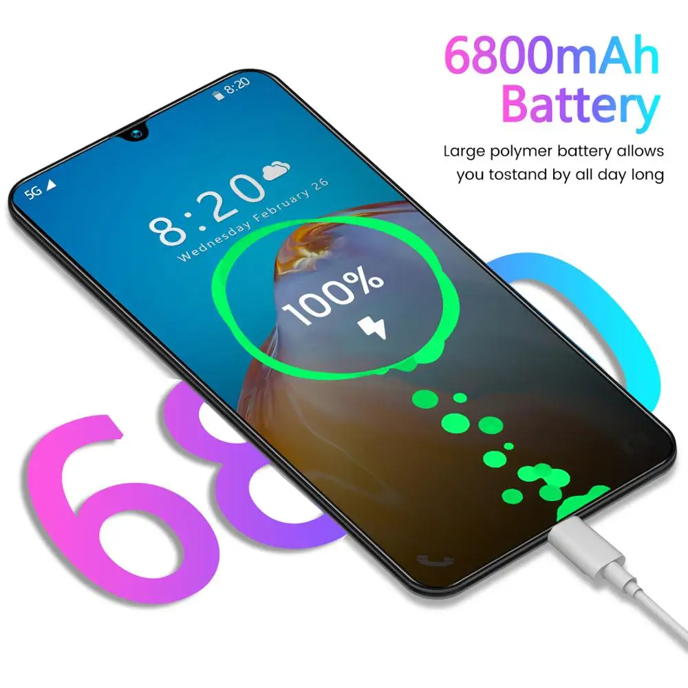 

2020 New 7.7Inch Galay S20U Network Snapdragon 865 Smartphone 4 Camera 8G RAM 256G ROM Octa Core Global Version With Phone Case