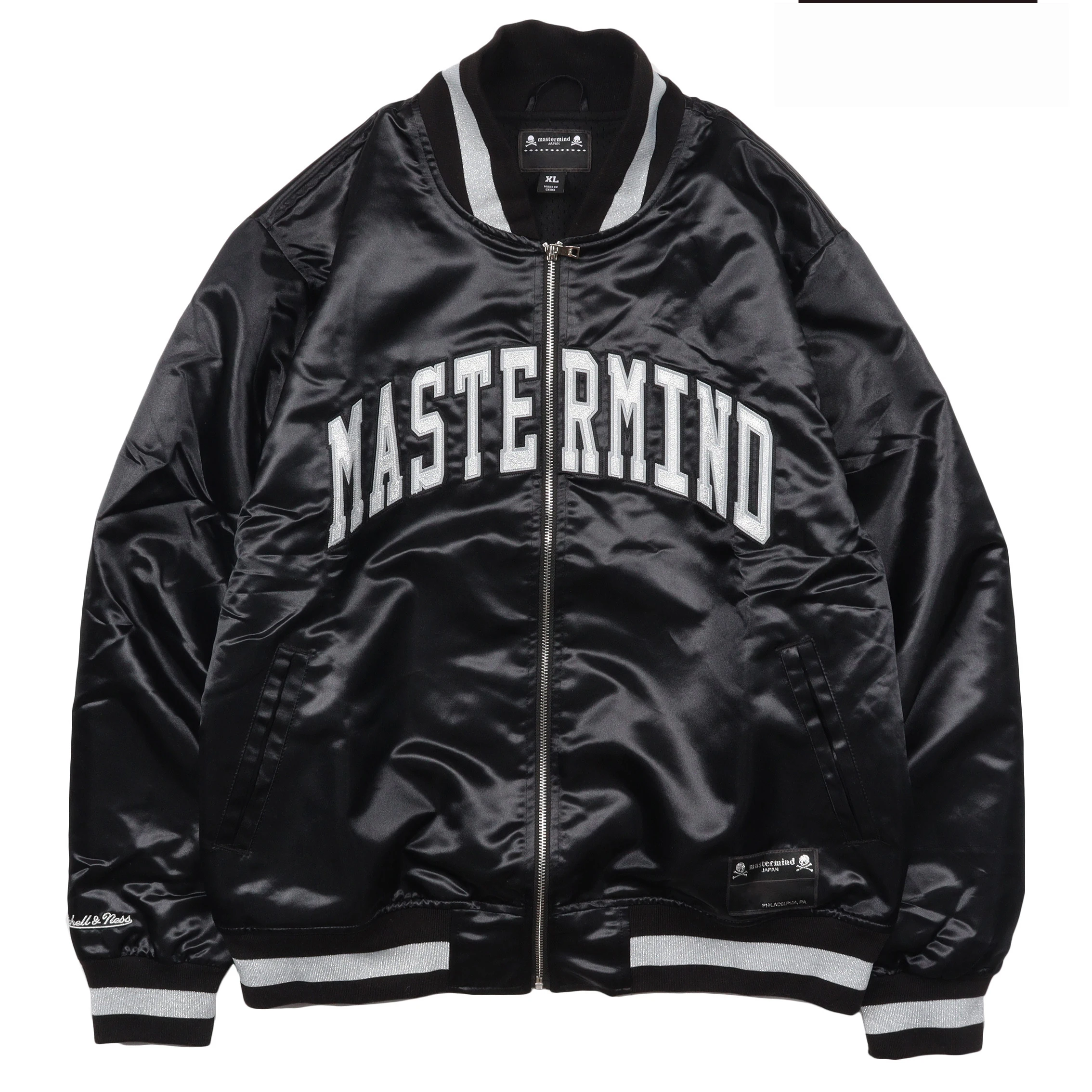 

2021 MASTERMIND WORLD JAPAN glitter embroidered big skull nylon jacket WY377