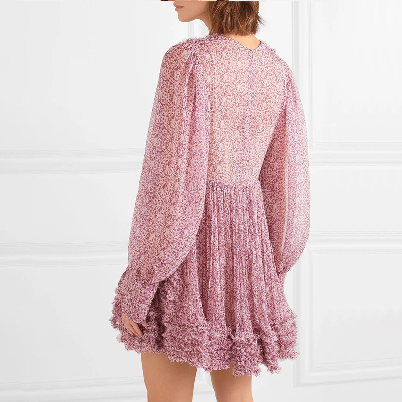 Женское платье с принтом TWOTWINSTYLE Летнее мини-платье круглым вырезом