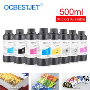 500 млбутылка светодиодные УФ-чернила для Epson DX4 DX5 DX6 DX7 печатающая головка для R1800 R1900 4800 4880 7880 LED УФ планшетные чернила (8 цветов на выбор)