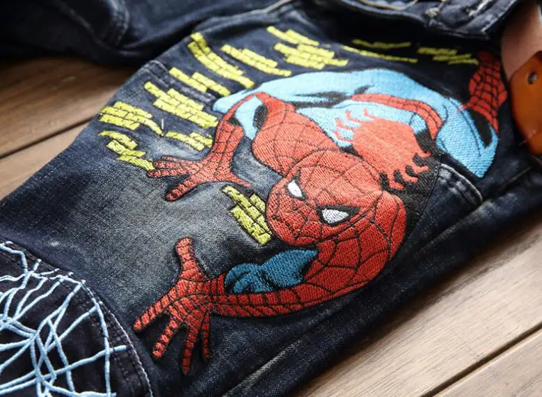 Embroidered spider jeans mens knickers ripped micro-stretch men's pants Original design autumn winter European American style