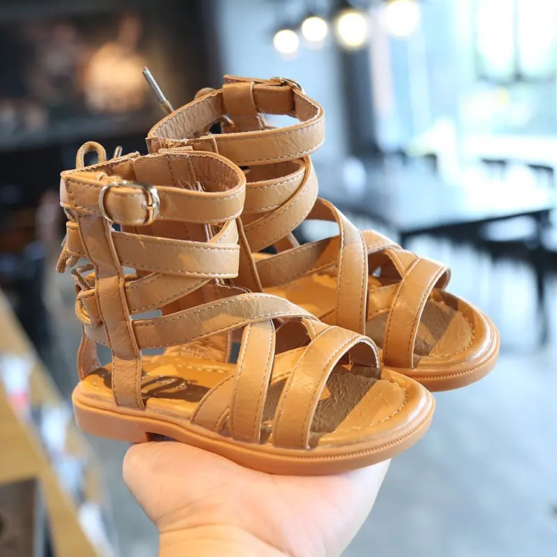 Новинка лета 2020 детская обувь в римском стиле сандалии для девочек с мягкой